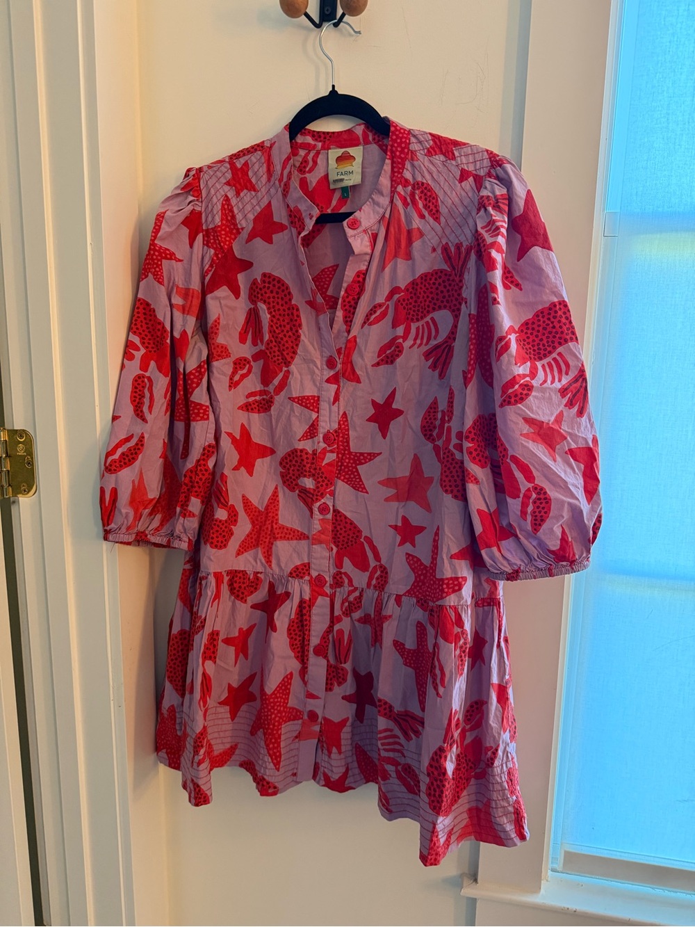 Farm Rio women’s Dress with Red Sea Life Print